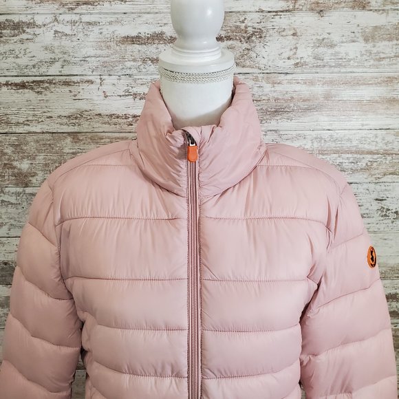 SAVE THE DUCK Blush Pink Giga Classic Puffer Coat - Picture 7 of 15